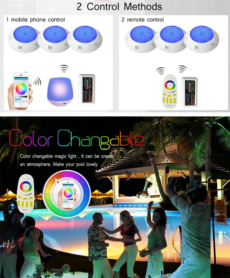 Подводный светильник hotake s Wi Fi светодиодный для бассейна RGB 2 4G комплект из смолы