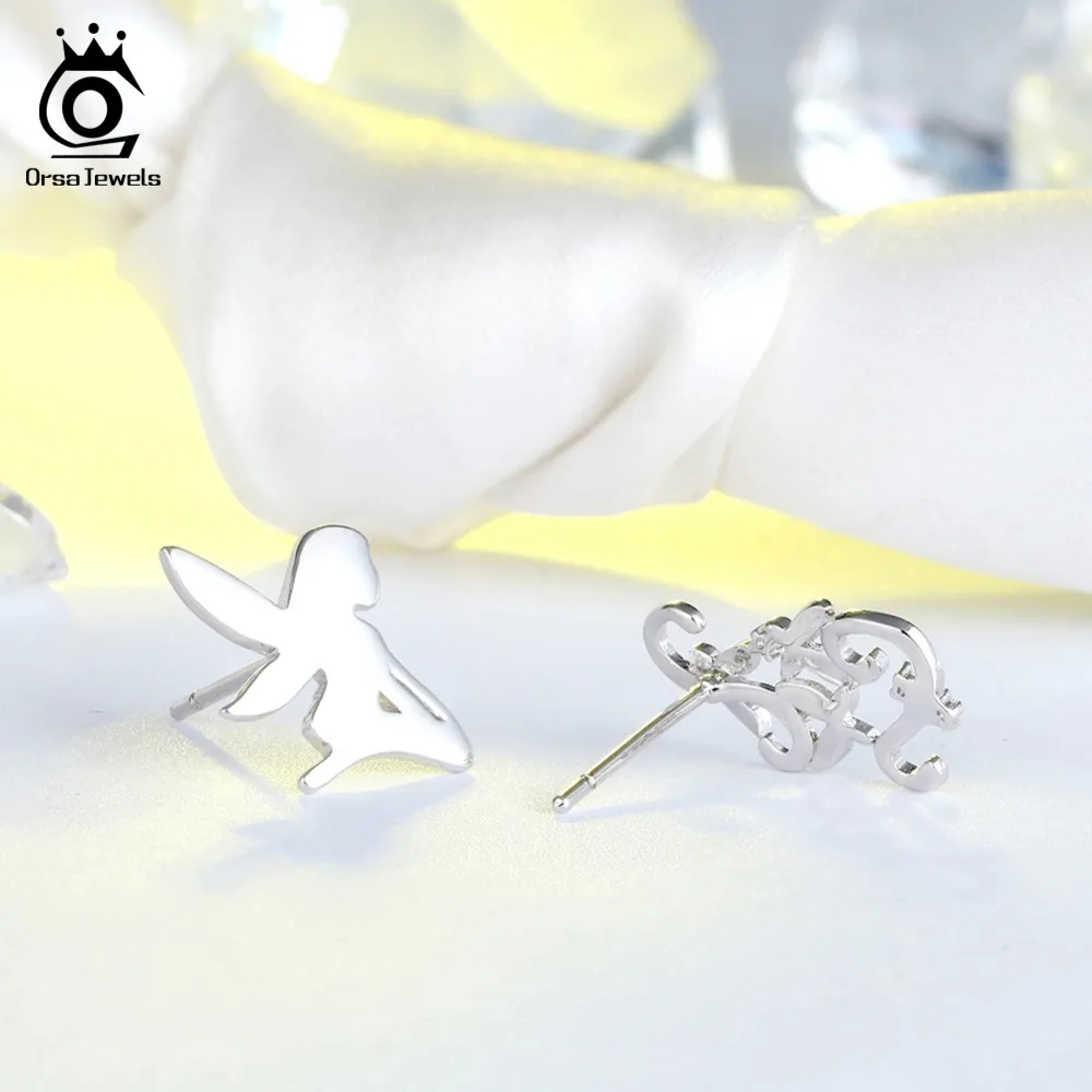 ORSA JEWELS, серебряные серьги-гвоздики из натуральной 925 пробы для женщин, вечерние серебряные женские ювелирные изделия, SE98