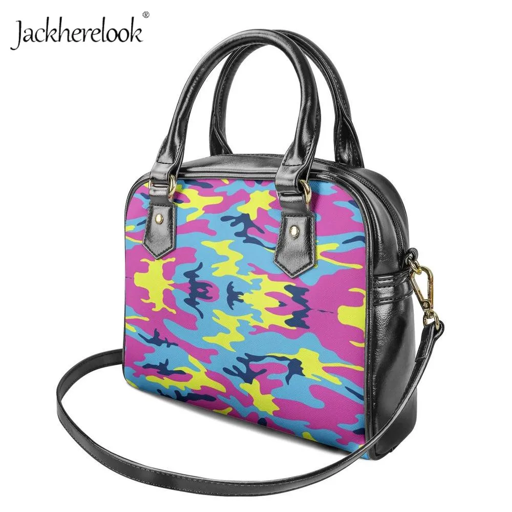 Jackherelook модная женская камуфляжная сумка через плечо кожаная женские камуфляжные