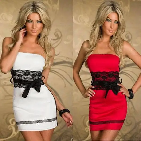 Женское платье без бретелек кружевное мини с баской|peplum dress|dresses free shippingdress peplum |