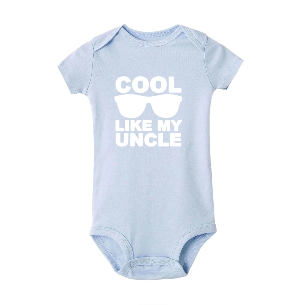 Cool Like My Uncle Summer Funny Infant Bodysuit Newborn Baby Boys Girls  Jumpsuit Fashion Clothes Cute Print Playsuit images - 6