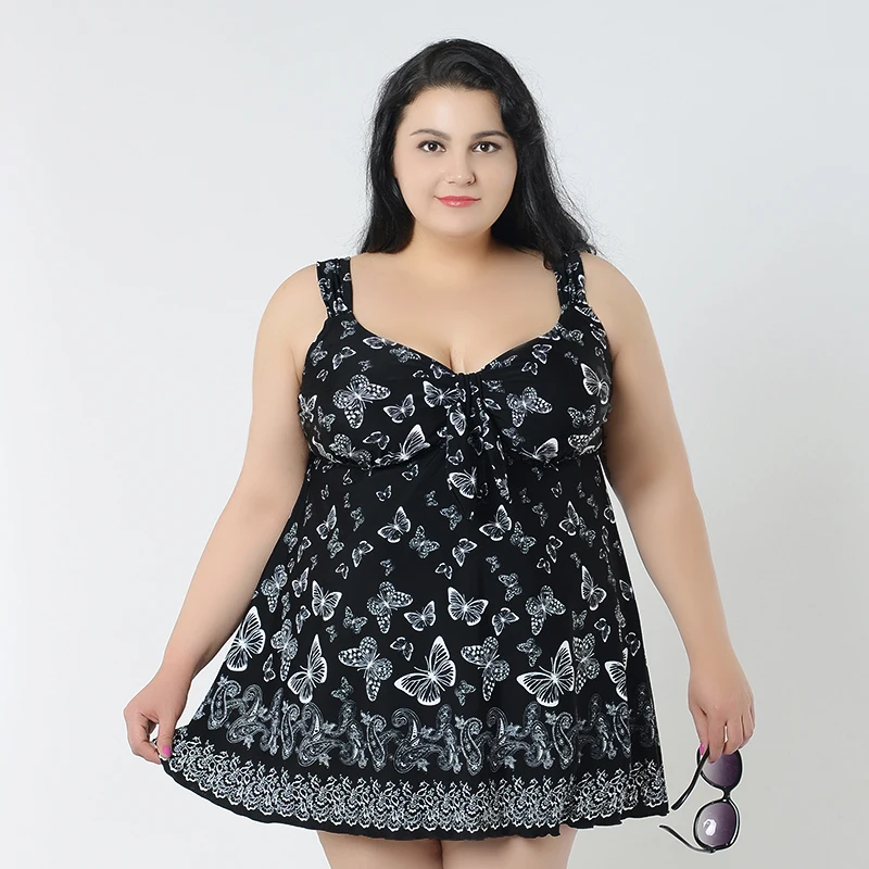 Женский комплект Танкини с цветочным принтом большого размера Цельный купальник