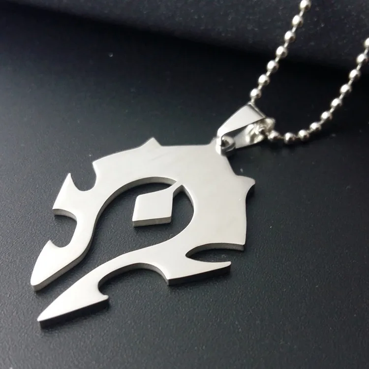 30 stainless steel World tribal logo charm pendant necklace game logo symbol necklace men and women game player popular necklace