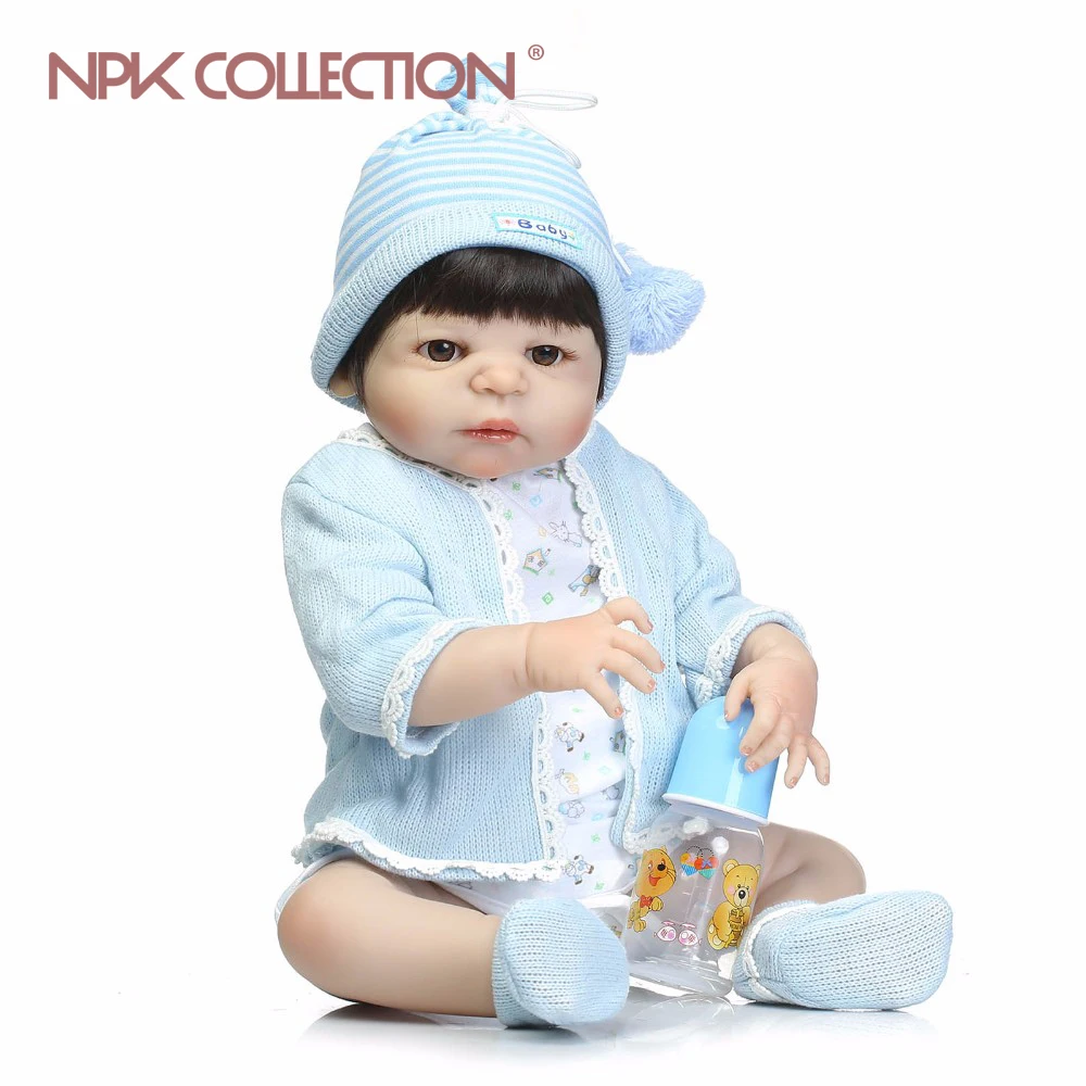 Кукла реборн Мягкая силиконовая NPKCOLLECTION Реалистичная кукла младенец 22 дюйма