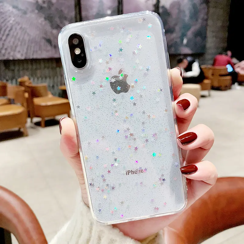 Чехол Lovebay с яркими звездочками для iphone 11 Pro Max XS XR X 6 6S 7 8 Plus прозрачный мягкий чехол