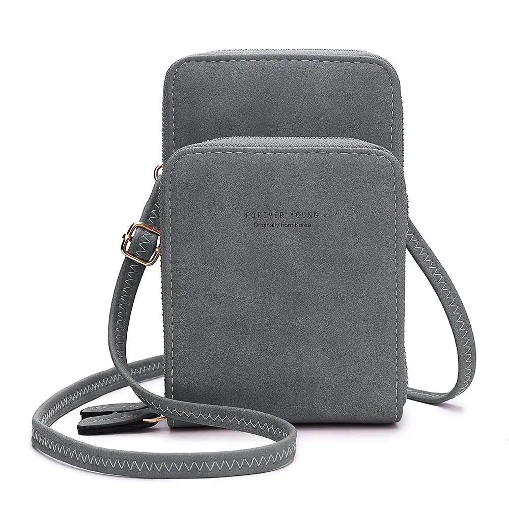 Aequeen Bolsa Feminina Brand Small HandBag PU Leather Mini Crossbody Bags Women Messenger Bag Female Clutch Phone Purse Card Bag - Color: Light Grey
