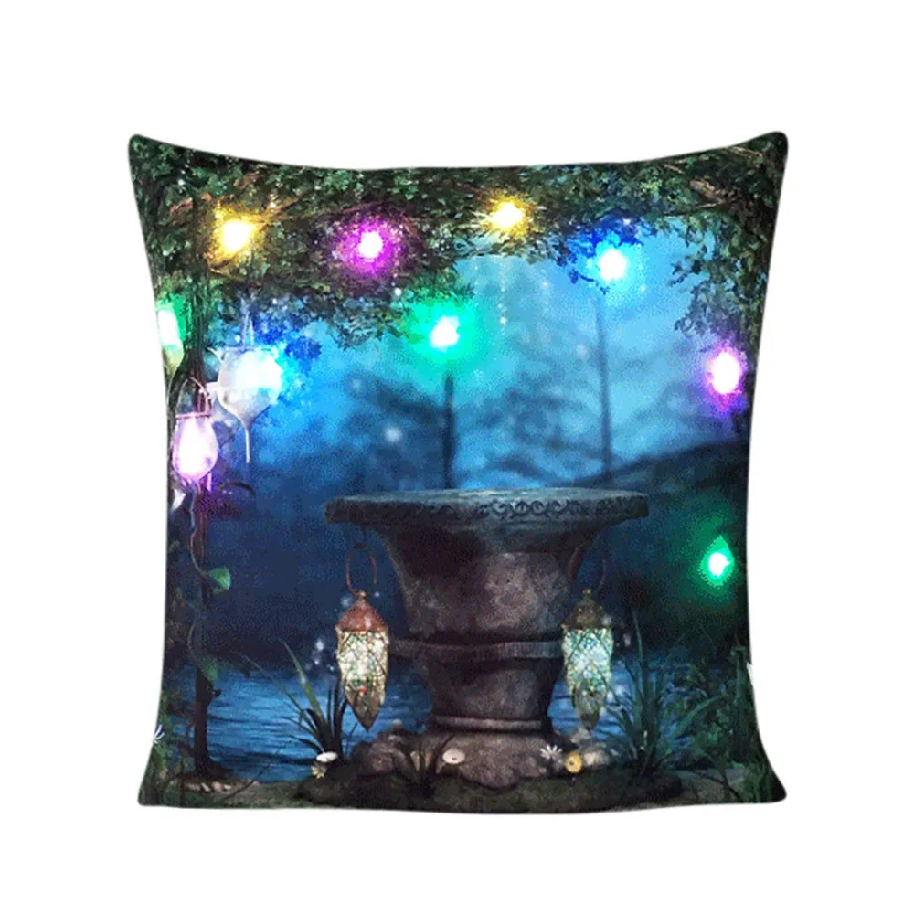 Чехол для подушки на Хэллоуин светодиодный подушку домашний декор наволочка