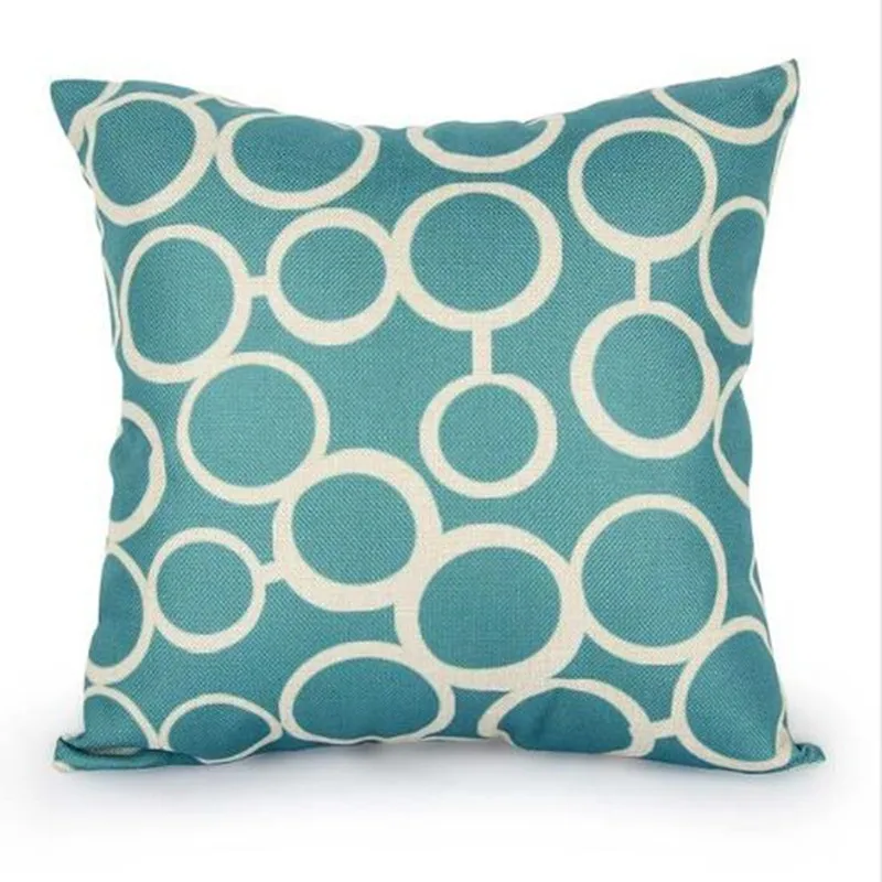 Бирюзовый чехол для подушки Quatrefoil декоративные льняная наволочка домашний декор