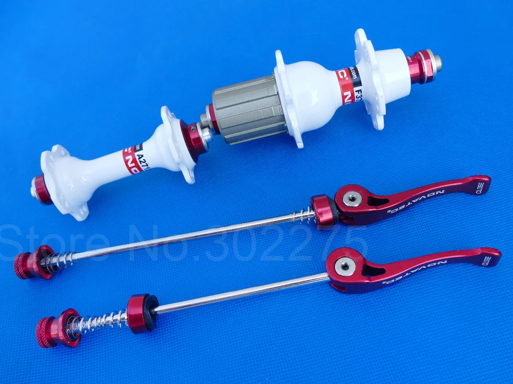 Белый ступица Novatec передние и задние ступицы F &amp R с 2 быстросъемными элементами