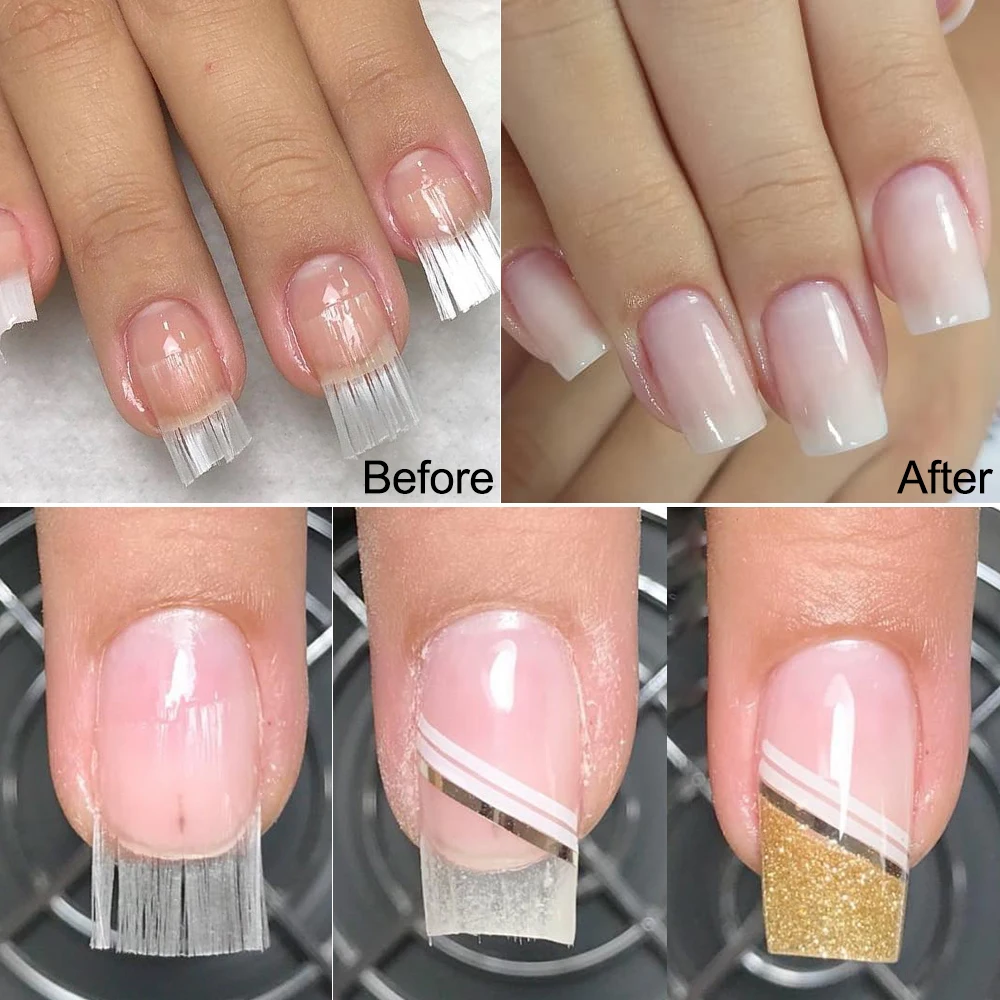 1 упаковка стекловолоконная форма для наращивания ногтей УФ гель fibernail быстрое