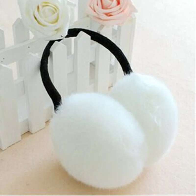 Модные женские наушники из искусственного кроличьего меха брендовые зимние