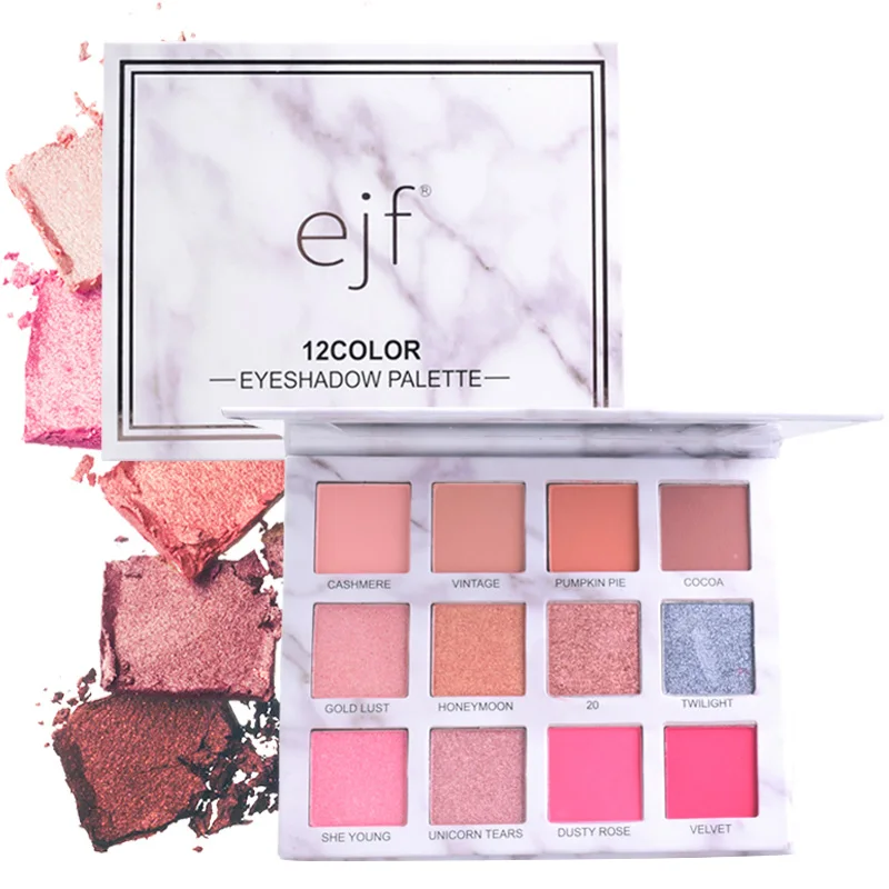 12 цветов Shimmer Glitter Eye Shadow Powder Matt Eyeshadow Cosmetic Макияж brochas maquillaje profesional кисти для