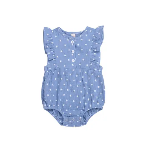 Toddler Baby Girls Romper Star Print Sleeveless Jumpsuit Summer Clothes Outfits | Мать и ребенок