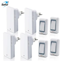saful waterproof doorbell 110v 220v wireless euauusuk plug 150m long distance battery door bell smart home dingdong door ring