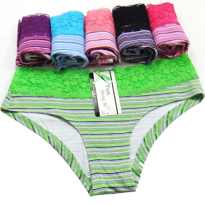 

Ladies Striped Lace Sexy Panties Women Briefs Lingerie Femme Bragas Mujer 2019 New Fashion Woman Underwear Panty Intimates
