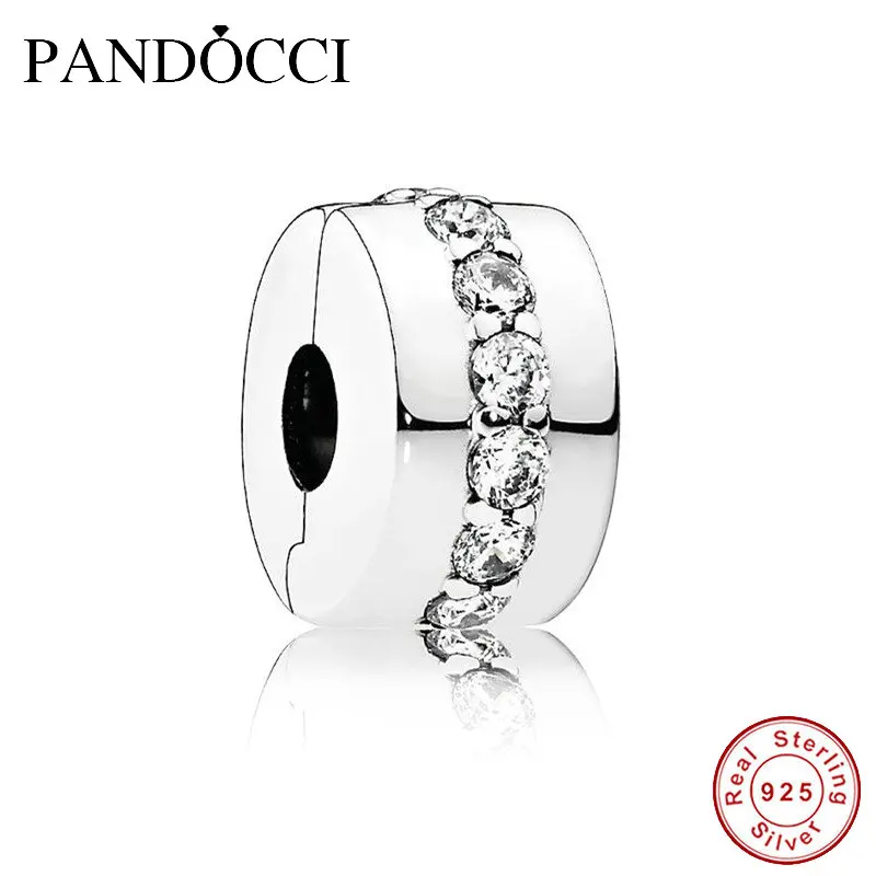 QANDOCCI подходит для оригинальных браслетов блестящие зажимы дорожек серебряные