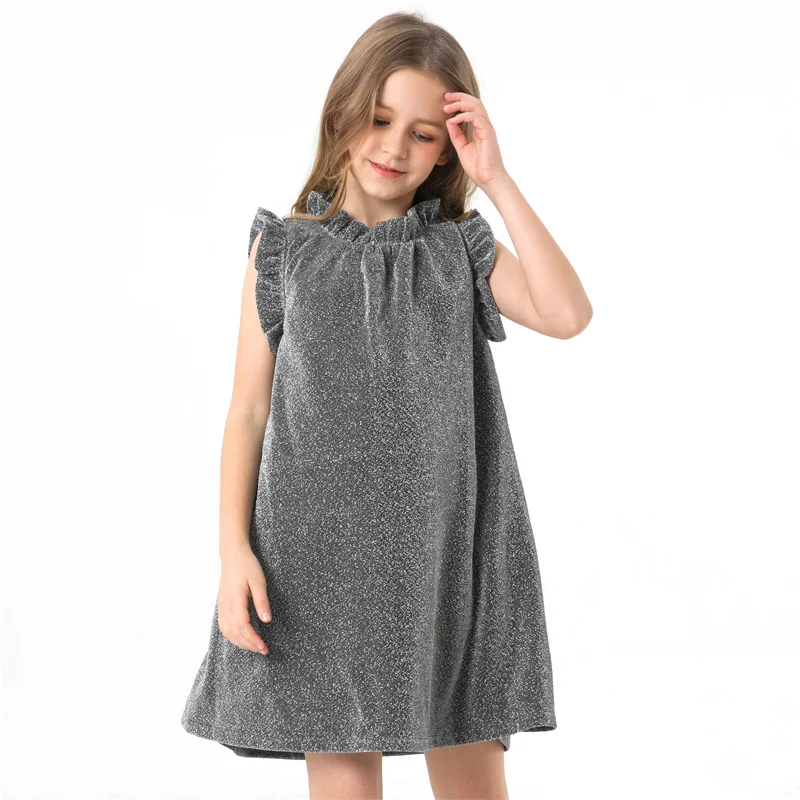 Summer Baby Kids Girl Dress 2019 Casual Solid Gray 10 12 Year Teenager Cute Princess Party Teen Dresses for Girls Children | Детская