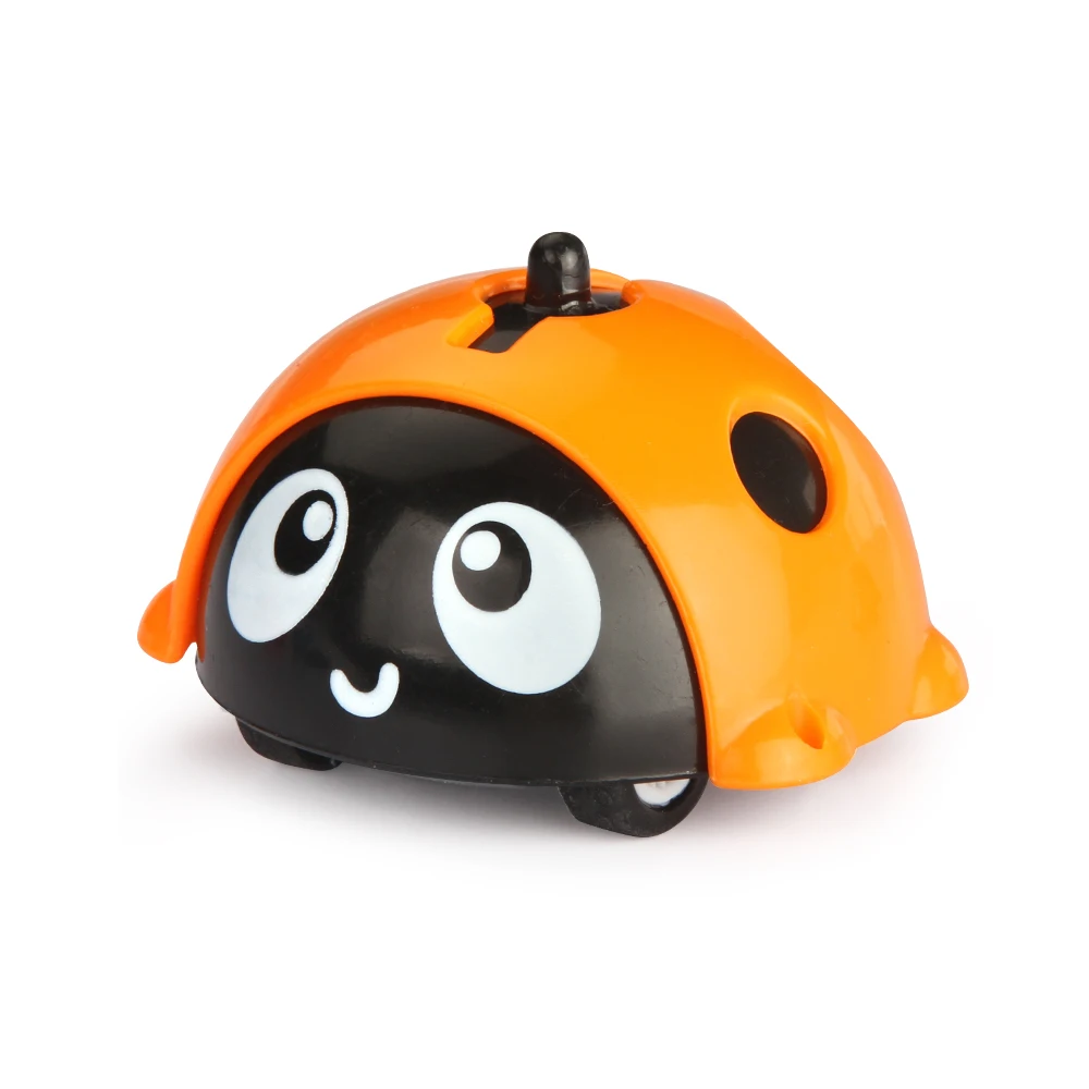 Orange Ladybug Спиннинг инерционный насекомое гироскоп автомобиль для мальчиков Игрушка сложенный передача мини автомобиль трюк Необычные ведро гироскоп игрушки для детей - Цвет: Orange Ladybug