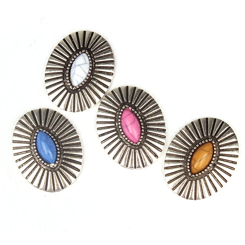 3pcs/lot 33*26MM Retro Zinc Alloy Oval Clothes Decorative Without loop Buttons Charms For DIY Earrins Jewelry Accessories | Украшения и