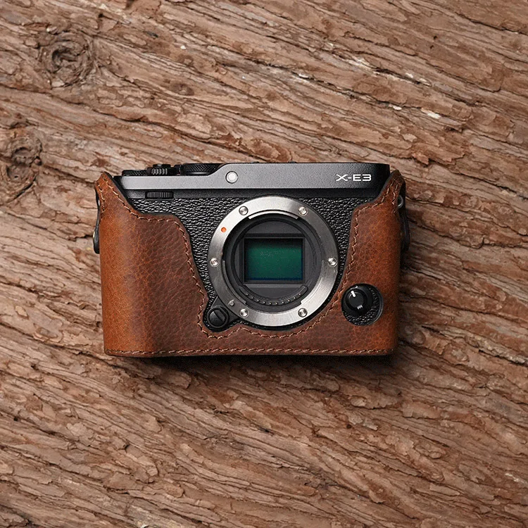 Чехол для камеры Fuji X E3 XE3 из натуральной кожи ручной работы с изображением