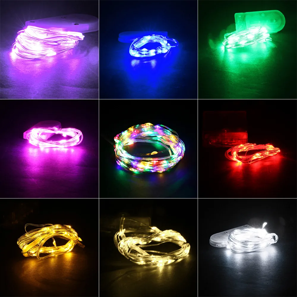 Эффективная 10 м 100 LED 3AA батарея серебряная проволока Гирлянда Свет Фея лампа