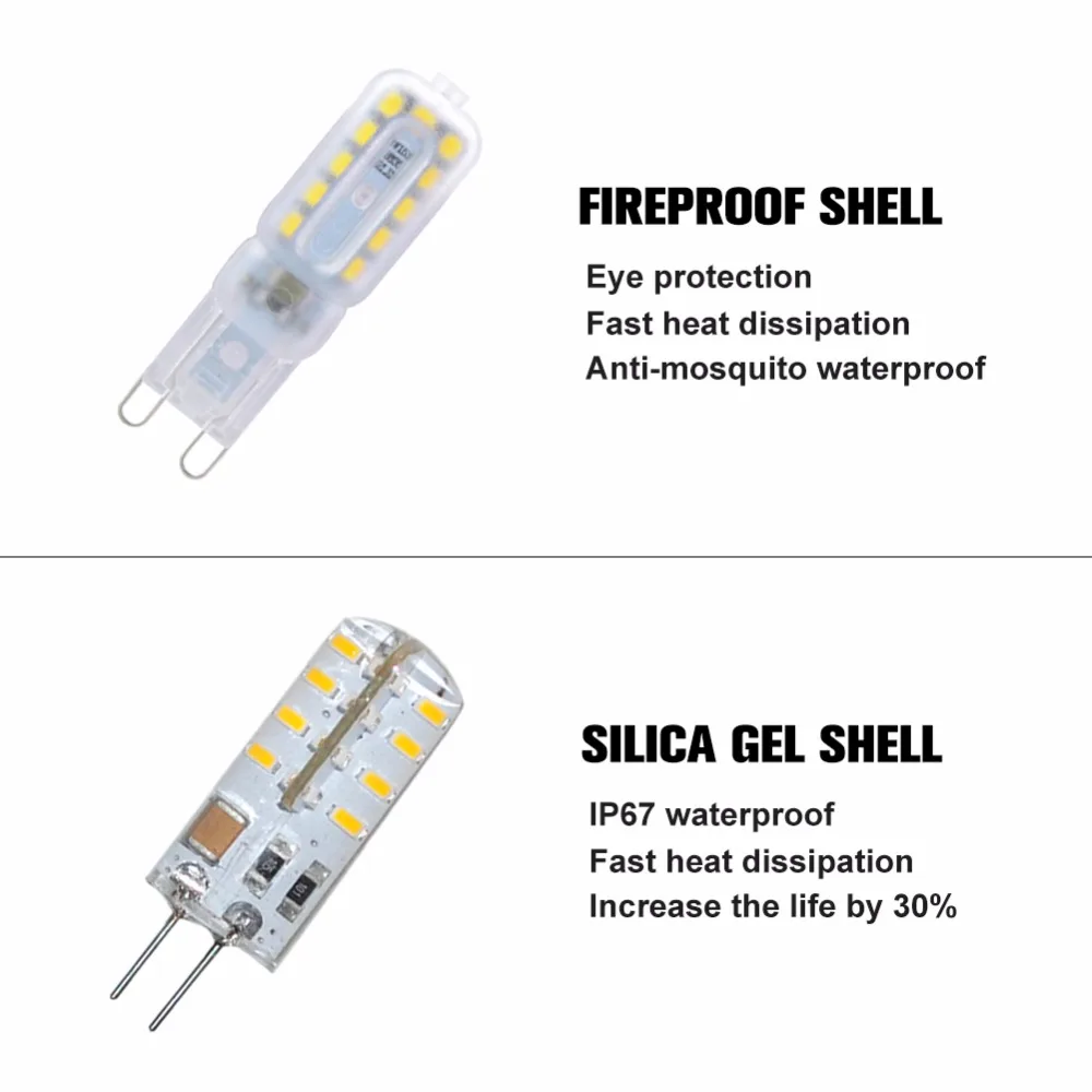 Мини G4 G9 светодиодные лампочки 3 Вт 5 кукурузная лампа DC12V AC220V SMD2835/3014 360 градусов