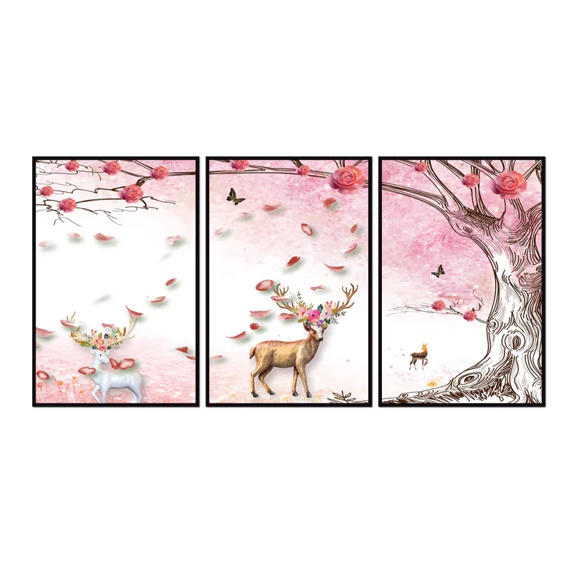 

Wholesale Elk Landscape Series Paintings Wall Art Home Decoration framed Canvas Painting For Living Room 12YM-A-752