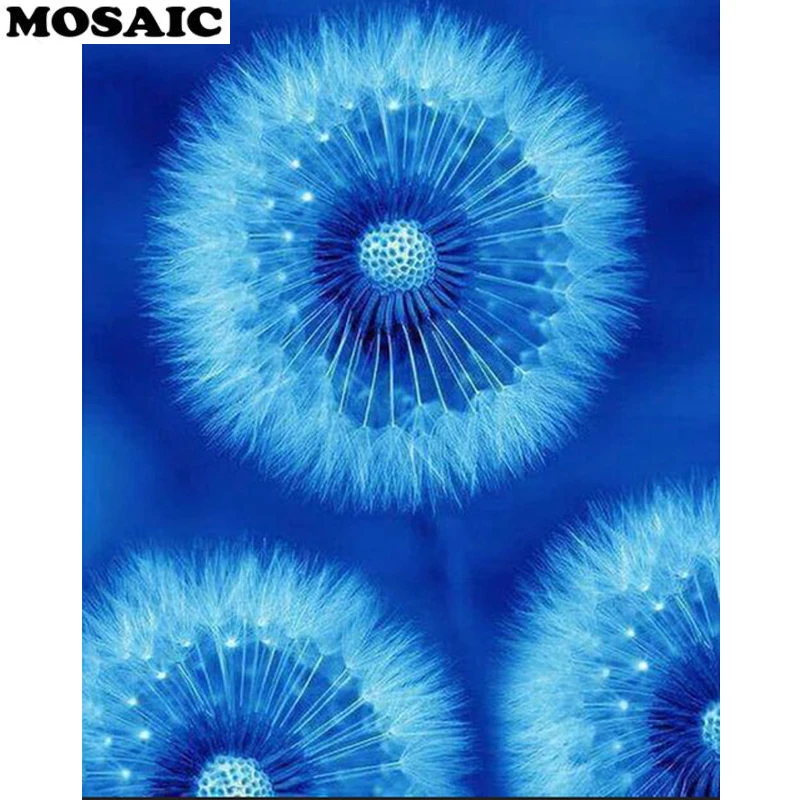 30x40cm DIY blue Dandelion Diamond Painting Full Rhinestones Embroidery Beadwork Mosaic Cross Stitch kits | Дом и сад