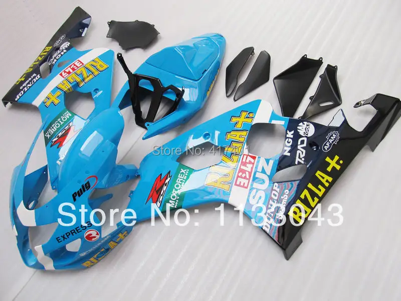 

HOT!!Motorcycle Fairing kits for SUZUKI GSXR600 750 GSXR600 GSXR 750 K4 04 05 2004 2005 Blue Fairings bodykit