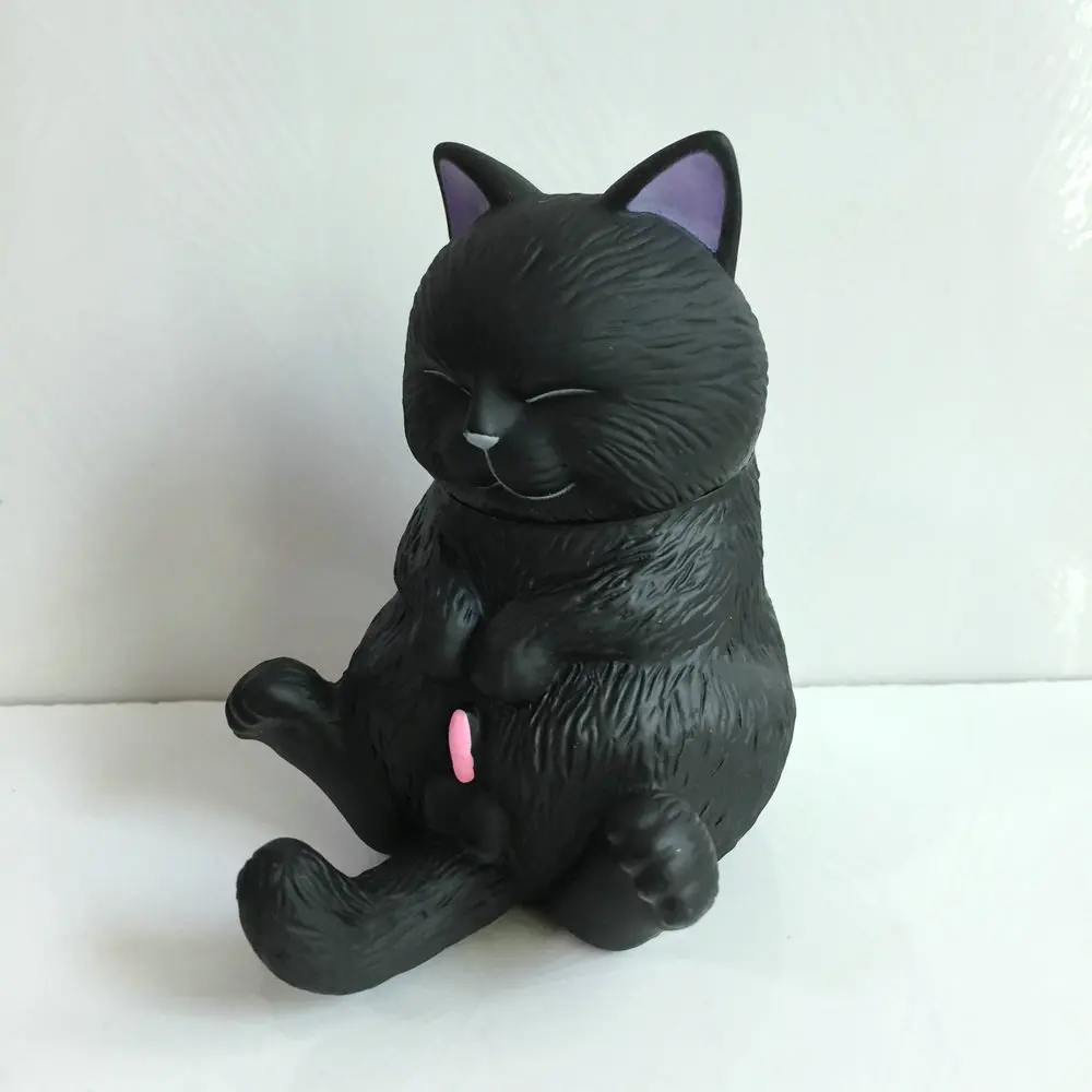 Милые животные мультфильм черный прекрасный Smlie Cat фигурку игрушки AC00X | Игрушки и