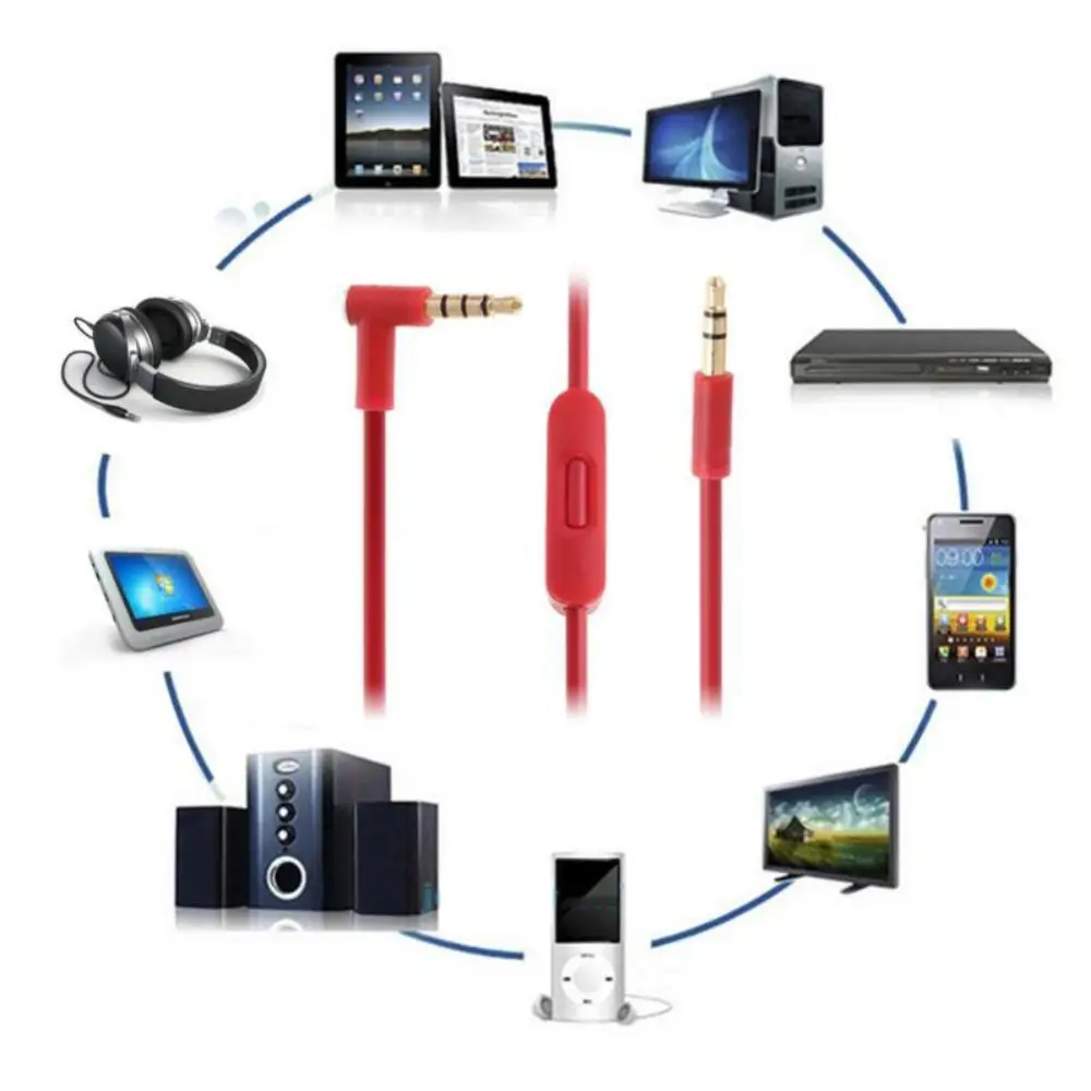 

3.5mm Audio Cable Volume Control Recording Connector Cord For Stereo System Earphone music listening accessories supplies
