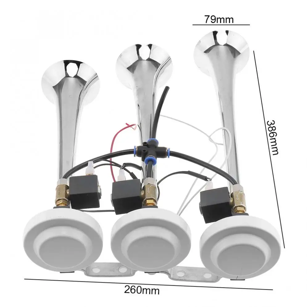 12 V/24 V 178dB супер громкий звуковой сигнал тройной трубы воздушный рожок для грузовой автомобиль поезд лодку автобусы SUV