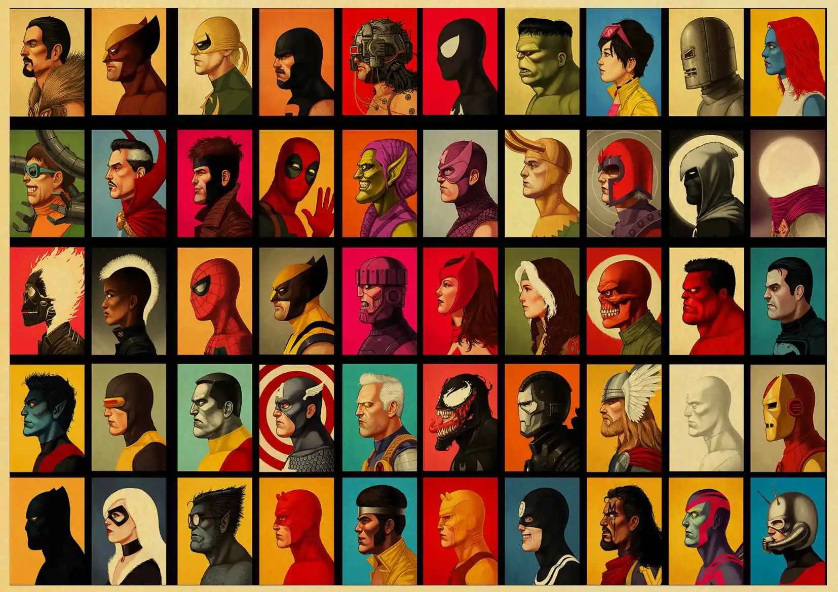 F021 ВИНТАЖНЫЙ ПЛАКАТ Супергерои Marvel Человек-паук/Железный человек/Капитан Америка Плакат кафе домашний декор живопись - Цвет: F021