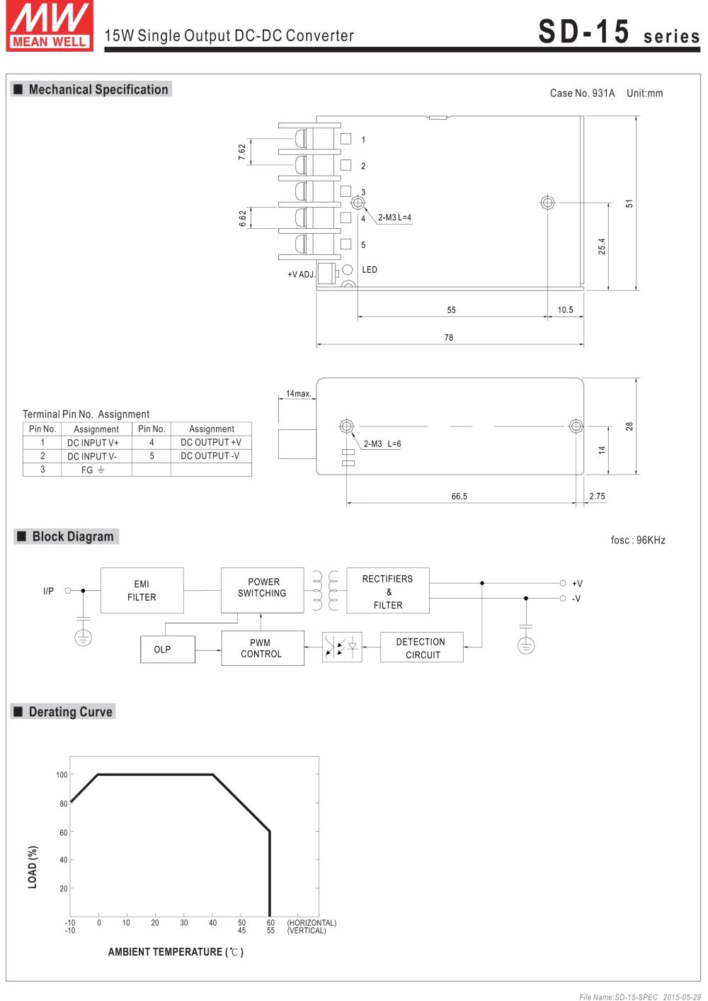 Горячая MEAN WELL SD-15C-12 12V 1.25A meanwell SD-15 12V 15W одиночный выход DC-DC конвертер