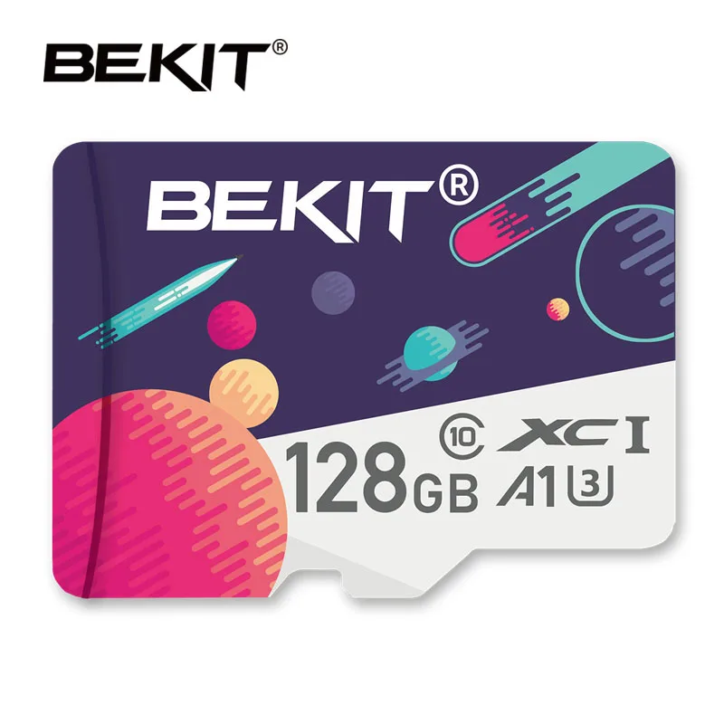 SA-128GB-LUO Bekit картой Micro SD объемом 16 Гб оперативной памяти, 32 Гб встроенной памяти, 64 ГБ 128 ГБ 256 Class10 TF карты A1 UHS-3 80 МБ/с. памяти microsd карты для samrtphone и настольный ПК - Емкость: SA-128GB-LUO