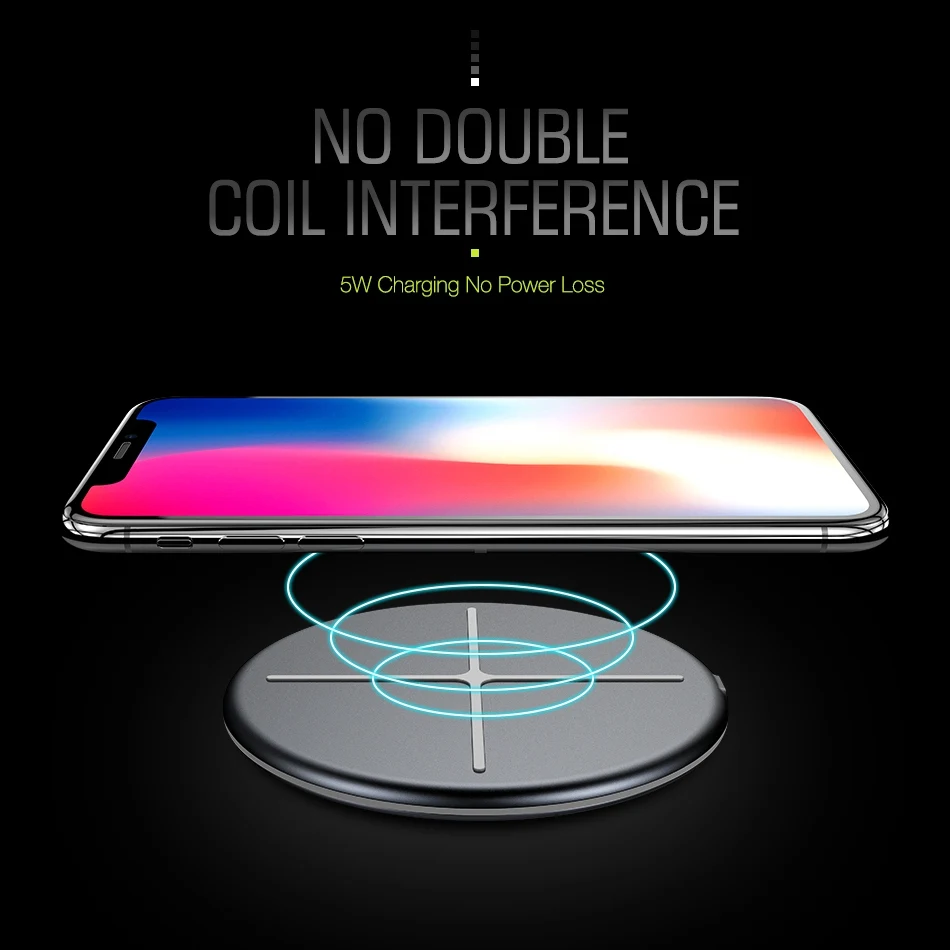 Беспроводное зарядное устройство FLOVEME Qi для iPhone X XS Max 8 Plus ультратонкое 5 Вт Samsung