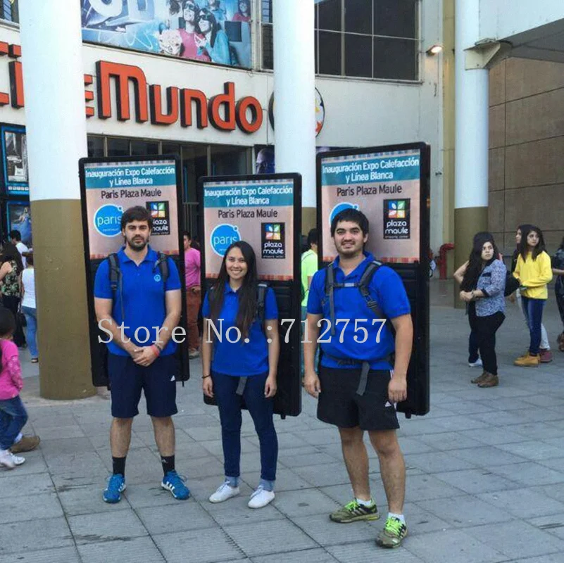 Наружный мобильный рекламный щит светодиодный движущийся рюкзак с литиевой