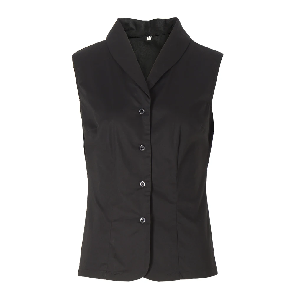 Женская рубашка без рукавов с отложным воротником большого размера|black blouse|shirt