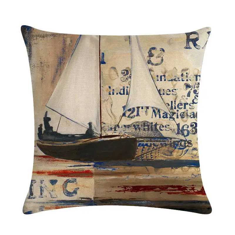 Винтажные лодки пледы подушки Чехол декоративное хлопковое белье ретро пляжное