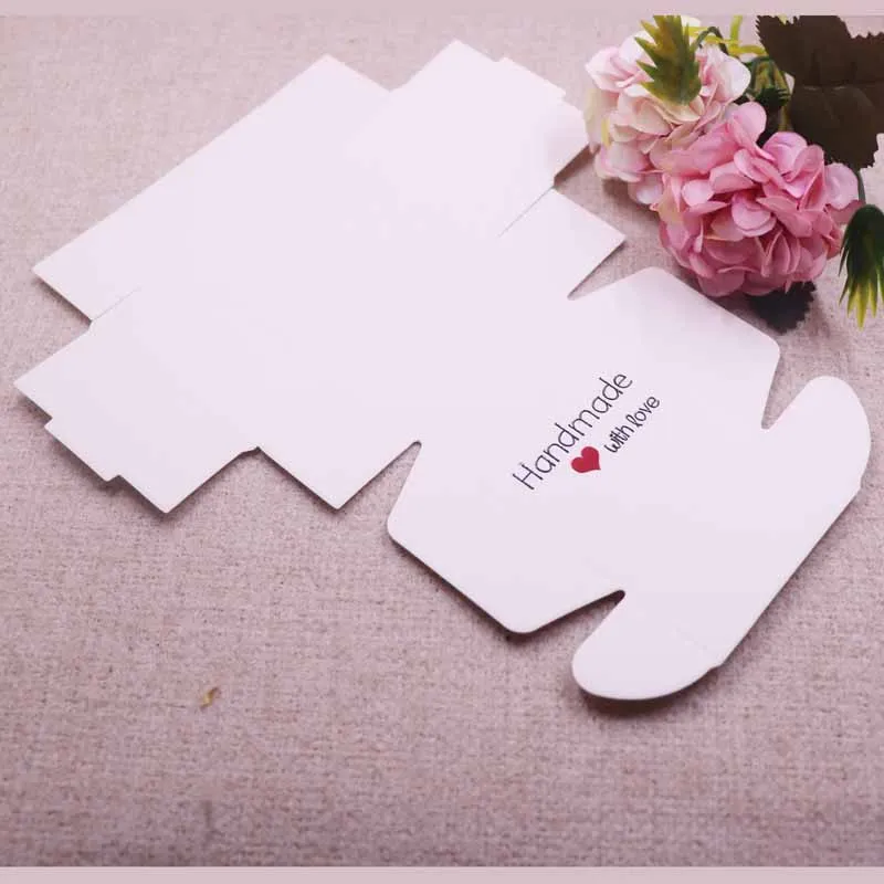 55X55X25MM 50 шт милый стиль DIY несколько стилей подарок/конфеты/упаковочная коробка ручной работы с любовью картонная подарочная посылка& Свадебная коробка красное сердце - Цвет: 55X55X25MM