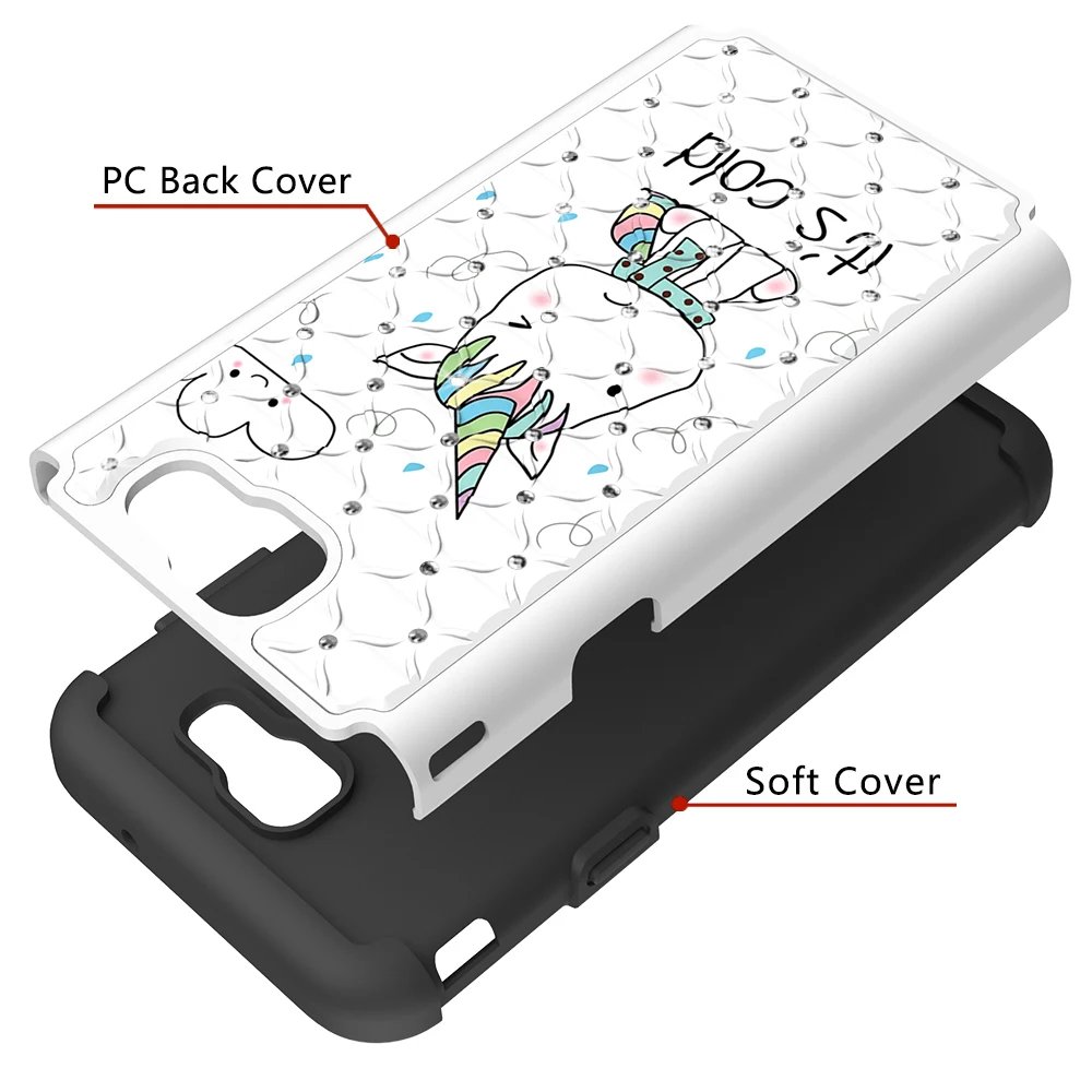 Anti-Knock Glitter Hybrid Back Hard Soft Bumper Phone Case Cover for Samsung J7 2017 |