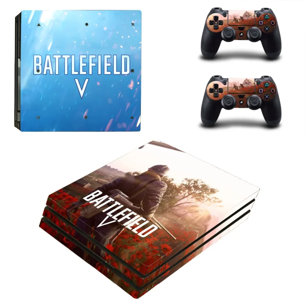 Виниловые наклейки для игровой приставки Battlefield V PS4 Pro консоли PlayStation 4 и 2