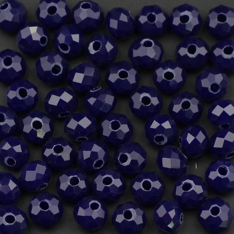 DarkBlue WLYeeS метализированный цвет 6 мм бусины Австрийские хрустальные бусины, 50 шт в наборе, плоские круглые стеклянные бусины с большим отверстием для собственноручного Для женщин изготовление браслета ожерелья - Цвет: DarkBlue