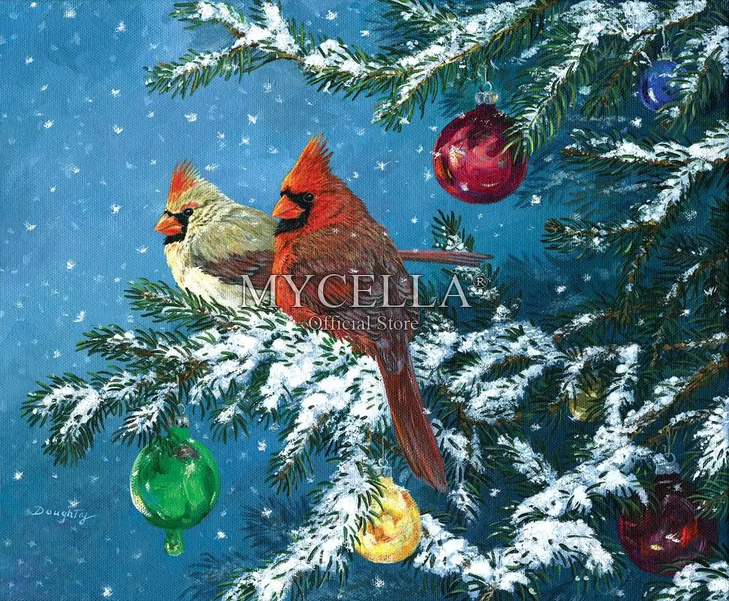 

5D Diy Diamond Painting Full Cross Stitch Diamond Mosaic Sharing Season Birds Winter Art Paintings Home Decor Christmas gifts