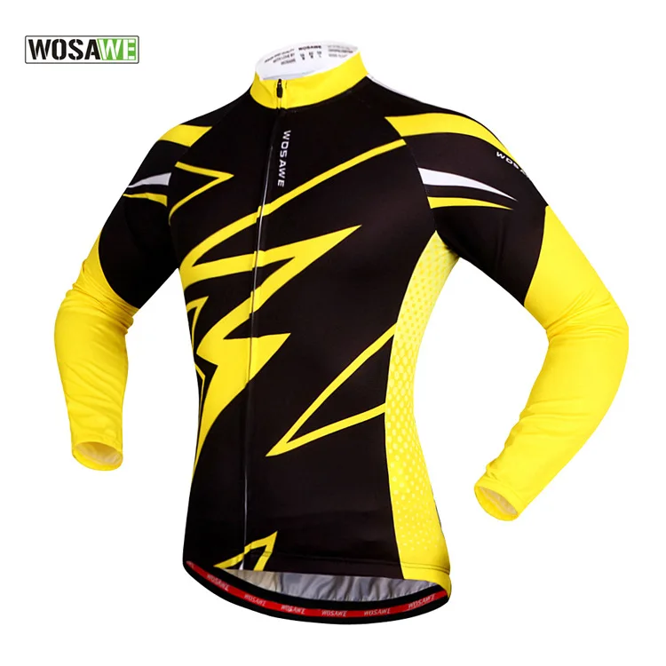 WOSAWE весна осень мужские с длинным рукавом Велоспорт Джерси наборы 4D мягкий