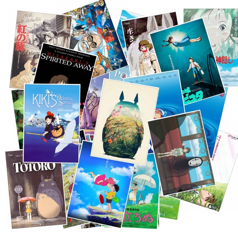 25pcs/pack Hayao Miyazaki Cartoon Stickers Spirited Away Totoro Anime Sticker for Skateboard Luggage Laptop Decal Toy Sticker