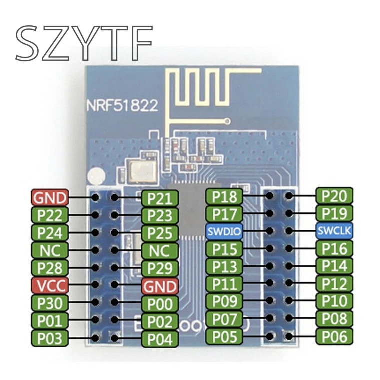 2 4G низкая мощность бортовой BLE 4 0 NRF51822 модуль iBeacon | Электронные компоненты и