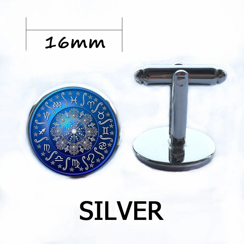Ручной работы таинственный синий 12 Созвездие компас Для мужчин Серебряный Цвет