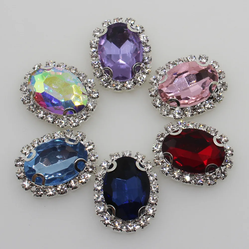 Новинка 2017 10 шт./компл. овальные Стразы разноцветные Свадебные аксессуары Diy