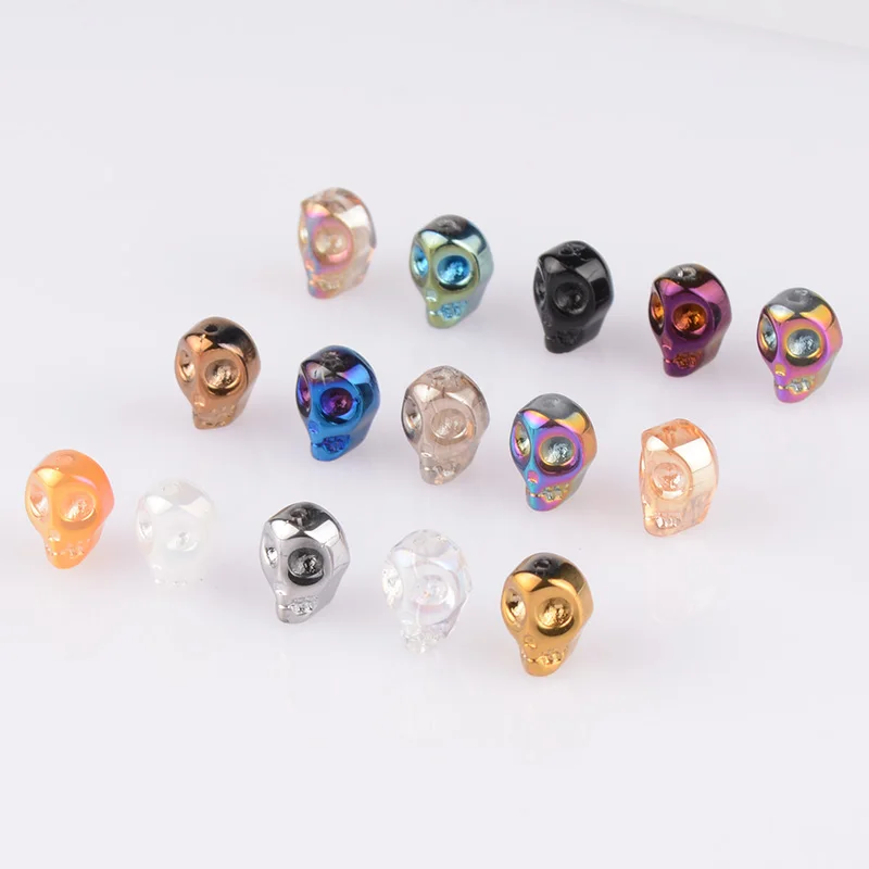 Китай высокое качество 20 шт./лот череп Хрустальные стеклянные бусины 10x8x7 мм diy |